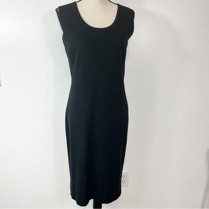 Ming Wang Black Sheath Midi Dress Size Small